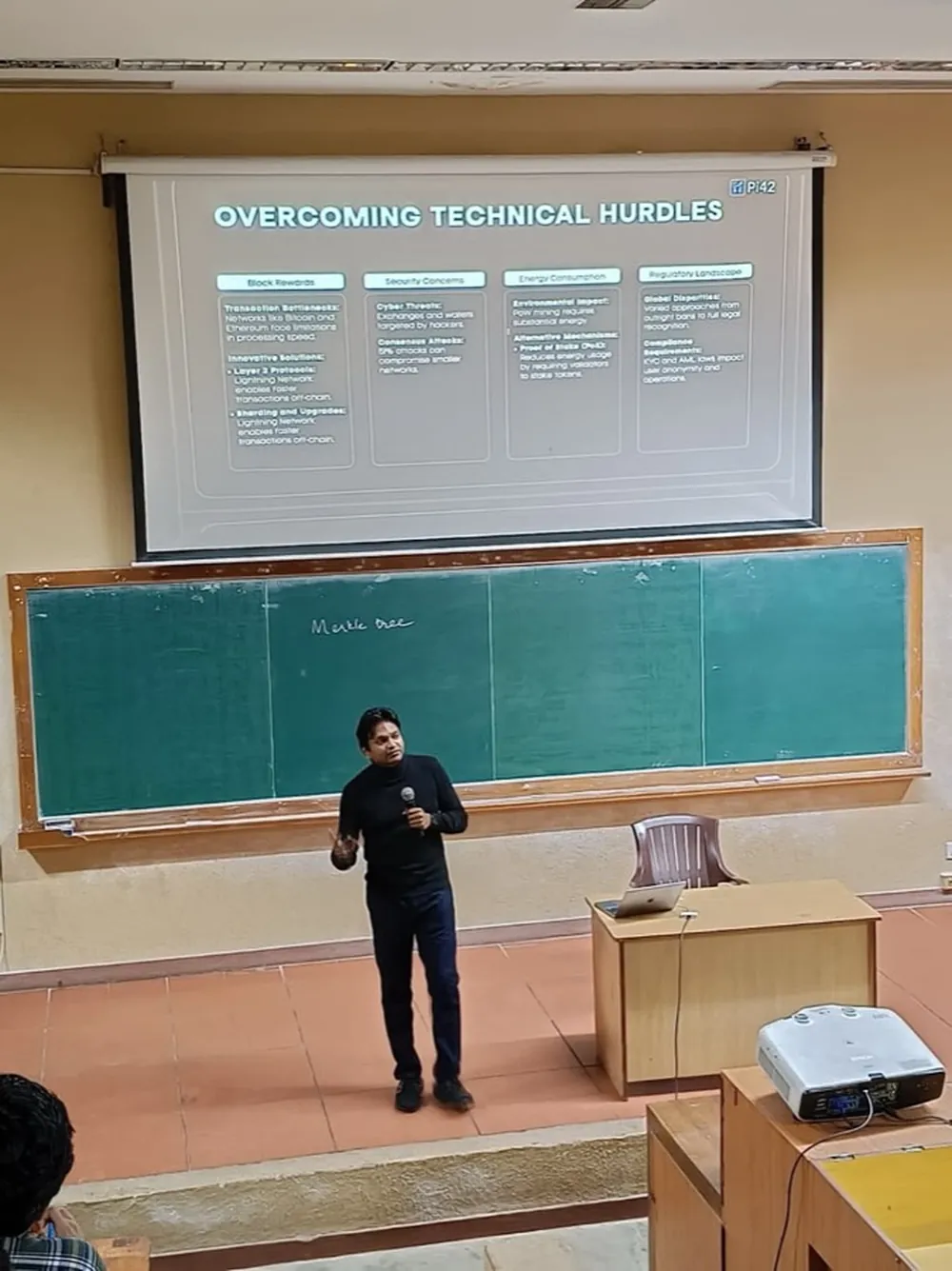 Karthikeyan NG speaking at IIT Kharagpur.